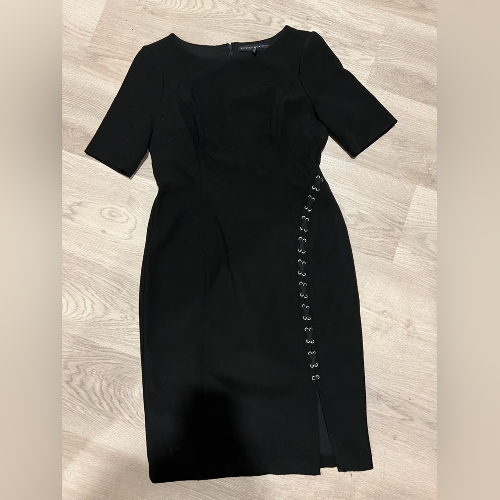 white house black market 3Q lace up sheath dress